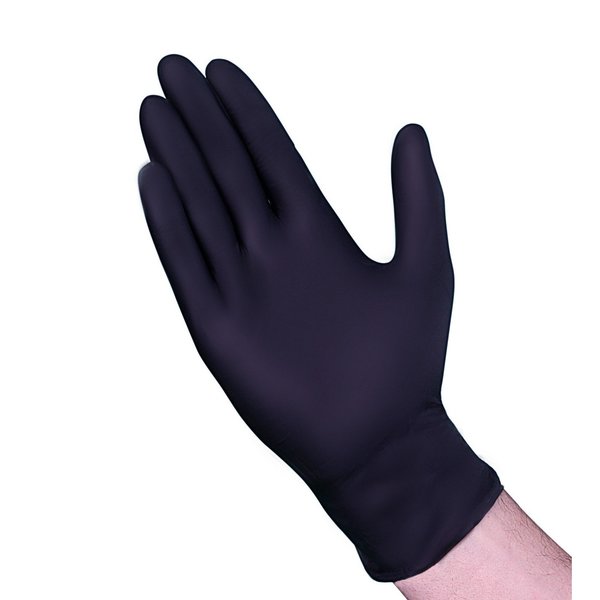 Vguard A19A3, Exam Glove, 6.3 mil Palm, Nitrile, Powder-Free, Small, 1000 PK, Black A19A31